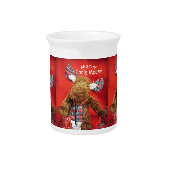 Merry Chris Moose Beverage Pitcher (Front)