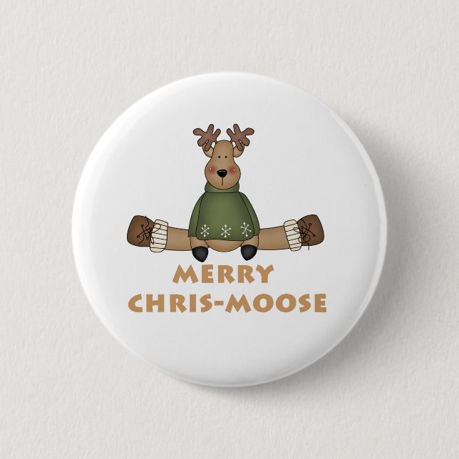 Merry Chris-Moose Button (Front)
