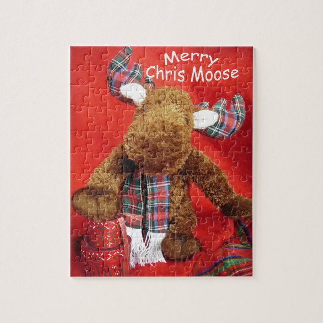 Merry Chris Moose Jigsaw Puzzle (Vertical)