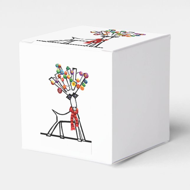 Merry Chris Moose or Reindeer Favor Boxes (Front Side)
