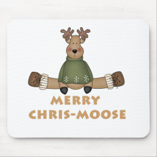 Merry Chris-Moose T-shirts and Gifts Mouse Pad