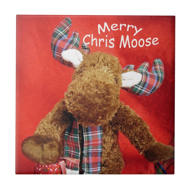 Merry Chris Moose Tile (Front)