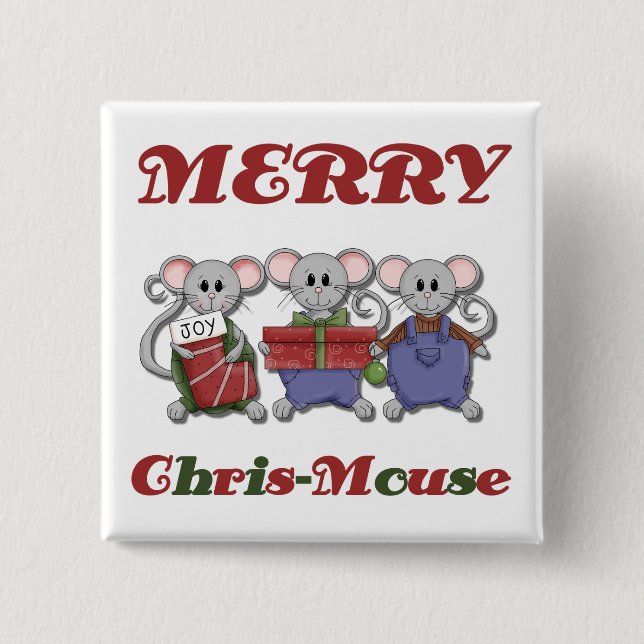 Merry Chris-Mouse Tshirts and Gifts Pinback Button (Front)
