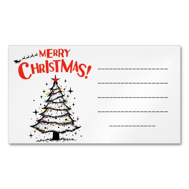 merry chrismas in u business card magnet (Front)