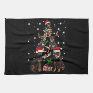Merry chrismas my little rottweiler kitchen towel