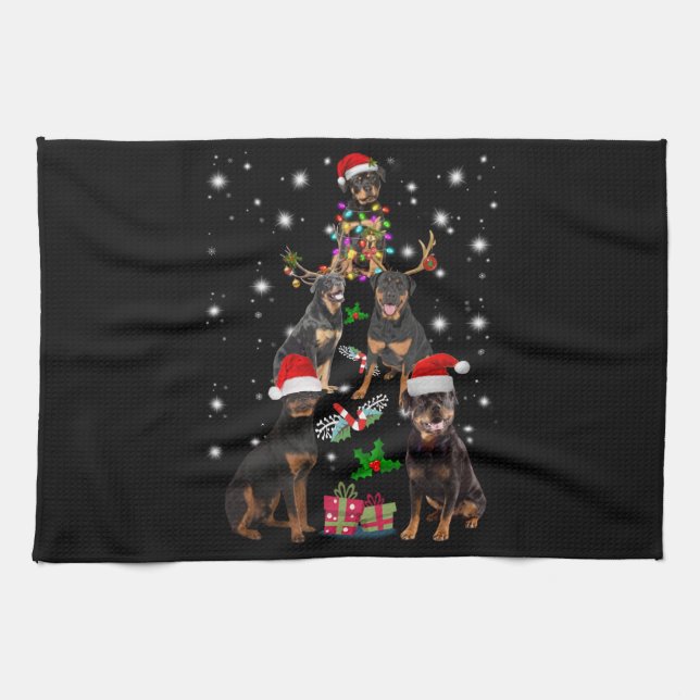 Merry chrismas my little rottweiler kitchen towel (Horizontal)