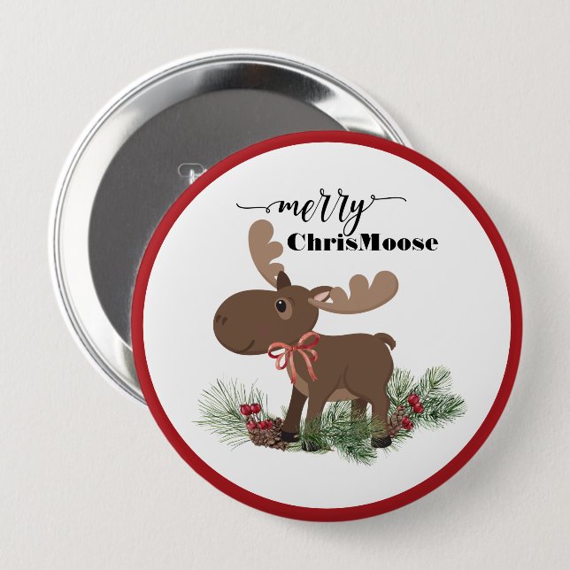 Merry ChrisMoose Button (Front & Back)
