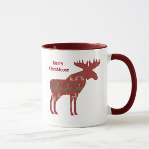 Merry ChrisMoose Funny Christmas Moose Animal Art Mug
