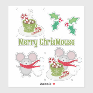 Merry ChrisMouse Custom-Cut Vinyl Stickers