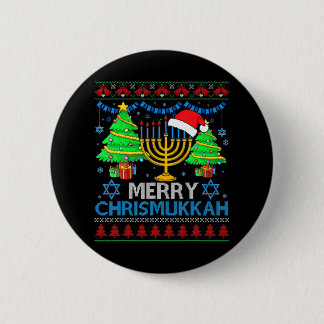 Merry Chrismukkah 2022 Happy Hanukkah Christmas Button