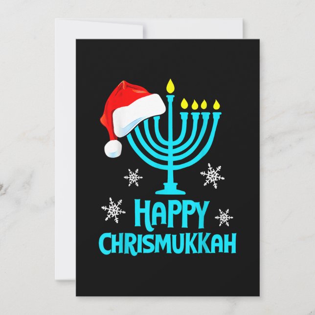 Merry Chrismukkah 2022 Happy Hanukkah Christmas Sa Holiday Card (Front)