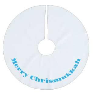 Merry Chrismukkah Blue and White Tree Skirt