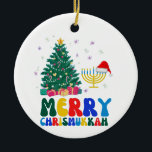 Merry Chrismukkah Ceramic Ornament<br><div class="desc">Happy Chrismukkah</div>