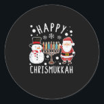 Merry Chrismukkah Christmas Hanukkah Christmas Classic Round Sticker<br><div class="desc">Santa Tee Christmas boys children youth men. Funny humor graphic t-shirt costume for those who believe in Santa Claus,  love deer,  reindeer,  elf,  singing songs,  party decorations.</div>
