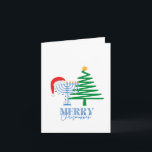 Merry Chrismukkah Cute Folded Greeting Card<br><div class="desc">Merry Chrismukkah Design</div>