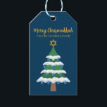 Merry Chrismukkah Cute Hanukkah Christmas Party Gift Tags<br><div class="desc">This cute Merry Chrismukkah gift tag features a green Christmas tree decorated with blue dreidel ornaments and a gold Jewish Star of David at the top for Hanukkah to combine the 2 holidays for a family that celebrates both.</div>