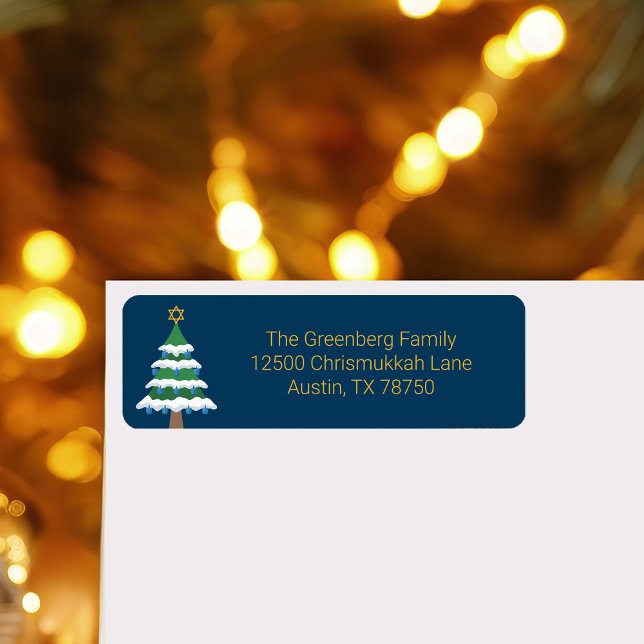 Merry Chrismukkah Cute Hanukkah Christmas Party Label (Creator Uploaded)