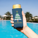 Merry Chrismukkah Cute Hanukkah Christmas Party Seltzer Can Cooler<br><div class="desc">This cute Merry Chrismukkah party seltzer can cooler features a green Christmas tree decorated with blue dreidel ornaments and a gold Jewish Star of David at the top for Hanukkah to combine the 2 holidays for a family that celebrates both.</div>