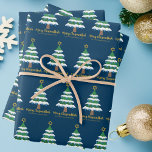 Merry Chrismukkah Cute Hanukkah Christmas Tree Wrapping Paper Sheets<br><div class="desc">These cute Merry Chrismukkah wrapping paper sheets features a green Christmas tree decorated with blue dreidel ornaments and a gold Jewish Star of David at the top for Hanukkah to combine the 2 holidays for a family that celebrates both.</div>