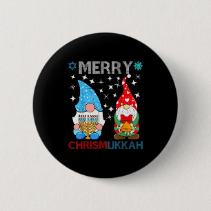 Merry Chrismukkah Funny Gnomes Christmas And Hanuk Button