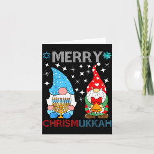 Merry Chrismukkah Funny Gnomes Christmas And Hanuk Card