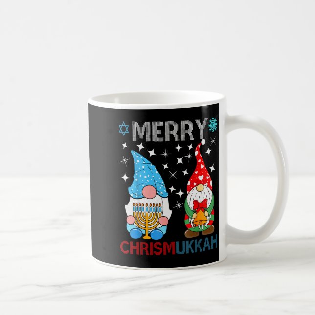 Merry Chrismukkah Funny Gnomes Christmas And Hanuk Coffee Mug (Right)