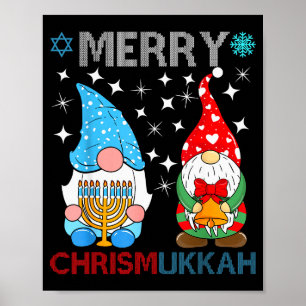 Merry Chrismukkah Funny Gnomes Christmas And Hanuk Poster