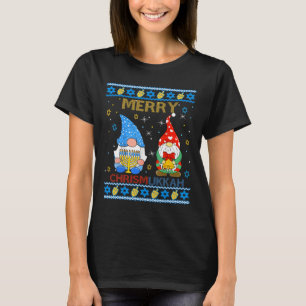 Merry Chrismukkah Funny Gnomes Christmas And Hanuk T-Shirt