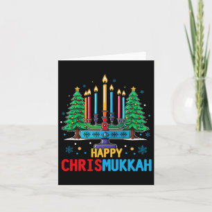 Merry Chrismukkah Happy Christmas Hanukkah 3 Card