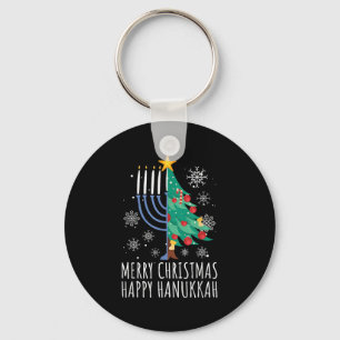 Merry Chrismukkah Happy Christmas Hanukkah Keychain