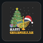 Merry Chrismukkah Happy Hanukkah 2022 Christmas Ug Square Sticker<br><div class="desc">This is a great gift for your family,  friends during Hanukkah holiday. They will be happy to receive this gift from you during Hanukkah holiday.</div>