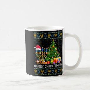 Merry Chrismukkah Happy Hanukkah Ugly Sweater Fami Coffee Mug