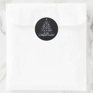Merry Chrismukkah Jewish Holiday Hanukkah Classic Round Sticker