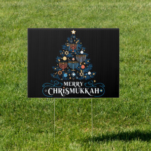 Merry Chrismukkah Jewish Holiday Hanukkah Sign