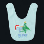 Merry Chrismukkah Menorah and Santa Baby Bib<br><div class="desc">Modern Merry Chrismukkah design with a Star of David on a Christmas Tree and a Santa Hat on a Menorah.</div>