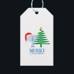 Merry Chrismukkah Menorah and Tree Gift Tag<br><div class="desc">Merry Chrismukkah design</div>