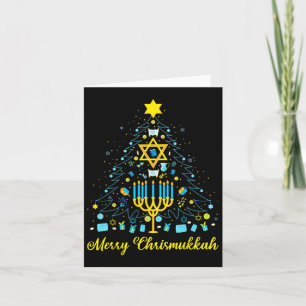 Merry Chrismukkah Menorah Christmas Tree Chanukah Card