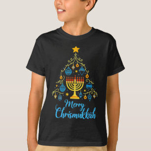 Merry Chrismukkah Menorah Christmas Tree Chanukah T-Shirt