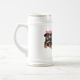 Merry Chrismutts Christmas Holiday Puppies Festive Beer Stein
