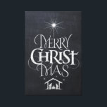 Merry Christ Mas Christian Christmas Black Chalk Canvas Print<br><div class="desc">We say 'Merry Christmas' but often we forget the origin of the words. This original hand lettering uses its unique design to tell the story simply and elegantly in the fashionable and fun chalkboard look. Show your CHRISTmas spirit. Find this piece of designed lettering on other products - just check...</div>