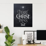 Merry Christ Mas Christian Christmas Black Chalk Poster<br><div class="desc">We say 'Merry Christmas' but often we forget the origin of the words. This original hand lettering uses its unique design to tell the story simply and elegantly in the fashionable and fun chalkboard look. Show your CHRISTmas spirit. Find this piece of designed lettering on other products - just check...</div>