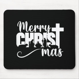 Merry Christ Mas Christian Christmas Jesus Christm Mouse Pad