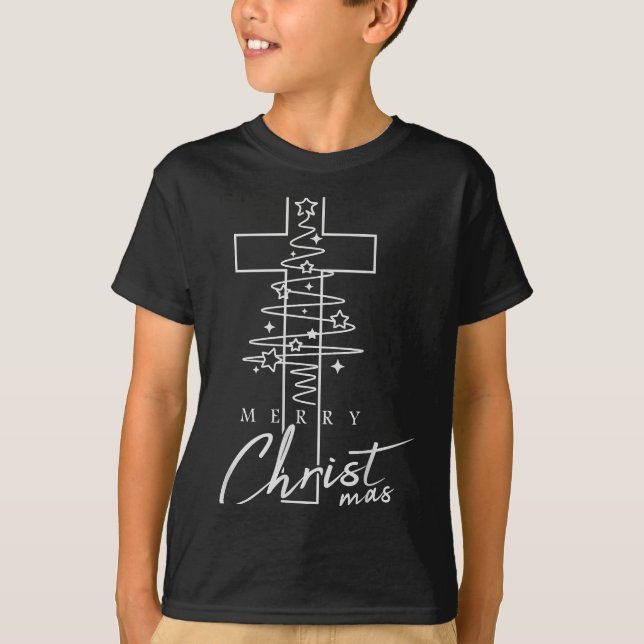 Merry Christ Mas Christian Christmas Jesus Christm T-Shirt (Front)