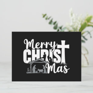Merry Christ Mas Christian Christmas Jesus Family Holiday Card