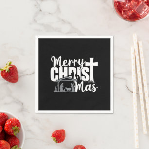 Merry Christ Mas Christian Christmas Jesus Family Napkins
