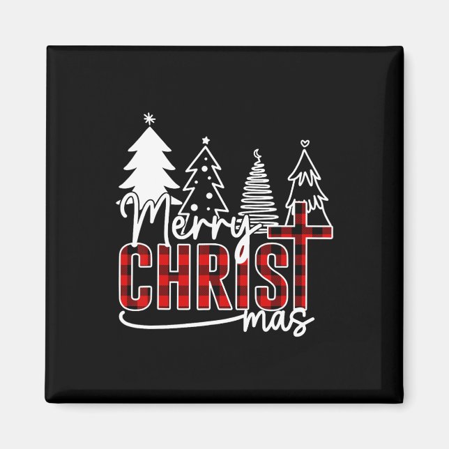 Merry Christ Mas Christian Jesus Christmas Pjs Xma Magnet (Front)