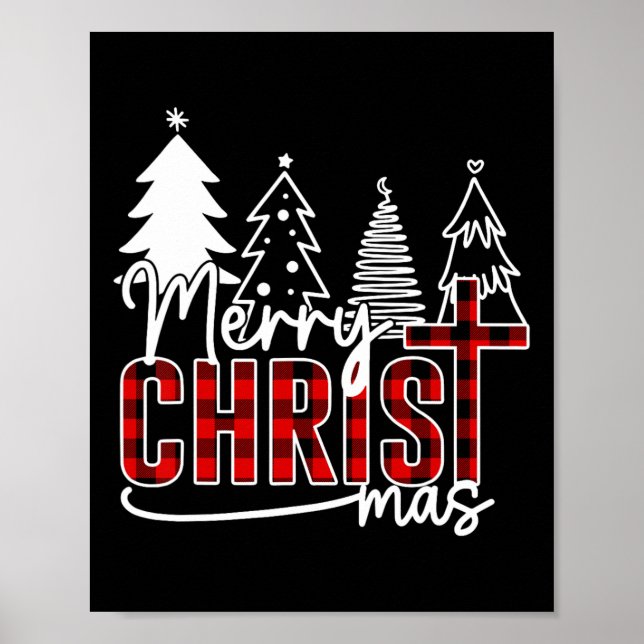 Merry Christ Mas Christian Jesus Christmas Pjs Xma Poster (Front)