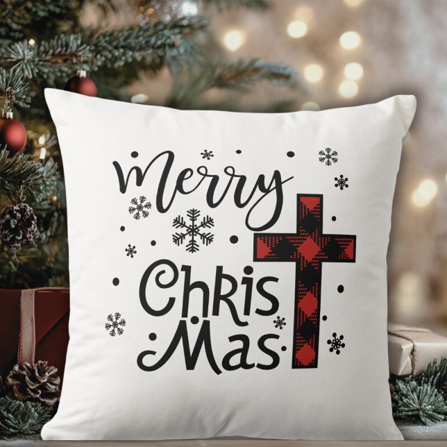 Merry Christ Mas Christian Religious Christmas Throw Pillow (Merry Christ Mas Christian Religious Christmas Throw Pillow)