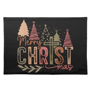 Merry Christ Mas Christmas Christian Faith Jesus C Cloth Placemat
