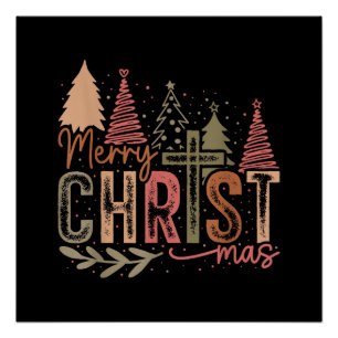 Merry Christ Mas Christmas Christian Faith Jesus C Poster